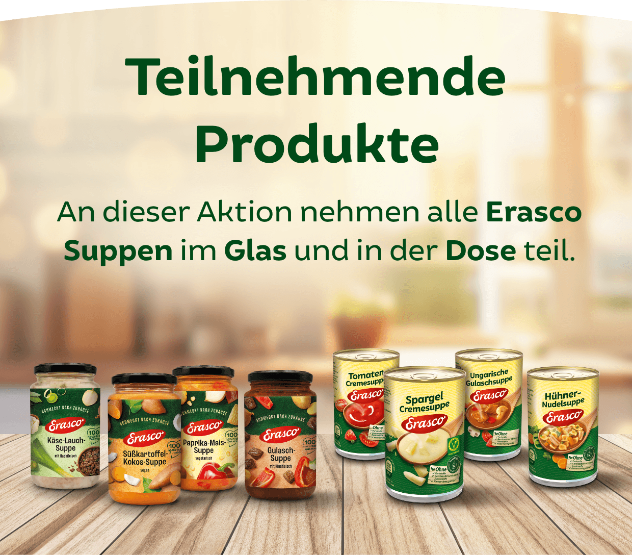 Verlinkung zur Erasco Landingspage mit allen Erasco Produkten.